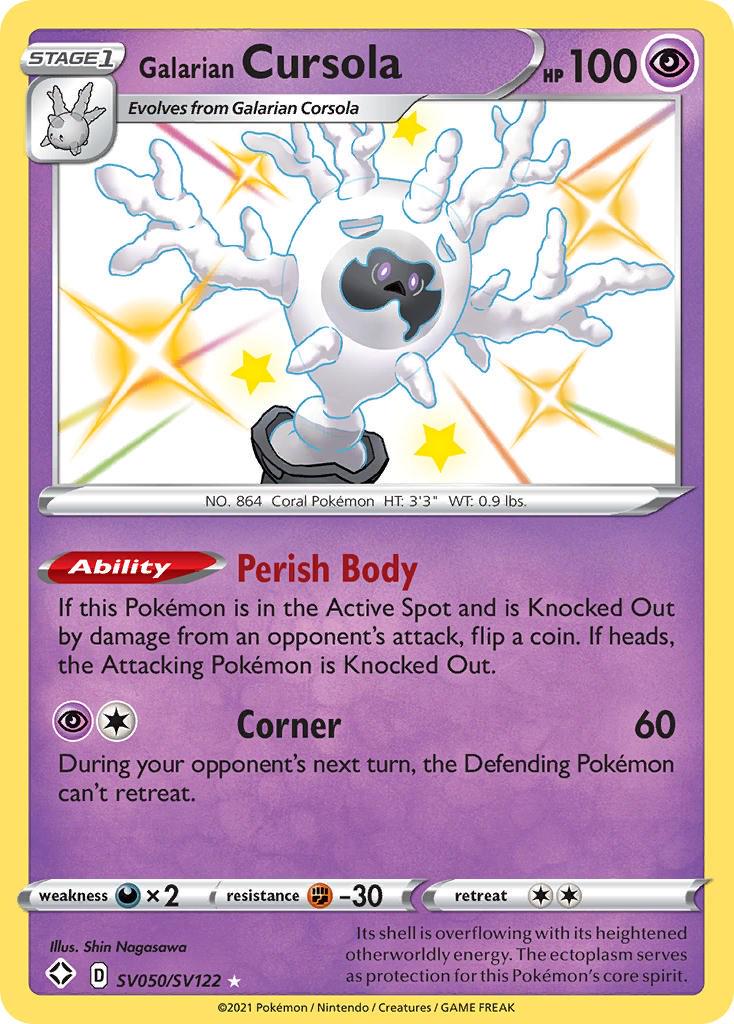 Shining Fates Galarian Cursola Pokémon card